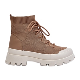 Botas Meias Slip-On Femininas Marrom Solime