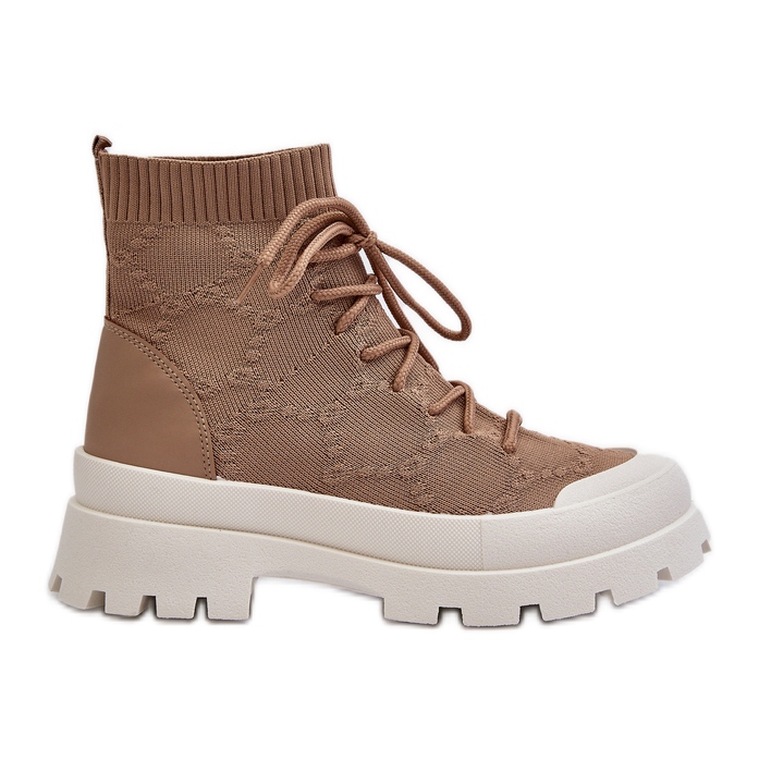 Botas Meias Slip-On Femininas Marrom Solime castanho