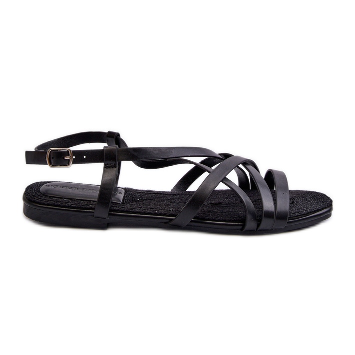 Sandálias rasteiras femininas Big Star NN274011 pretas preto