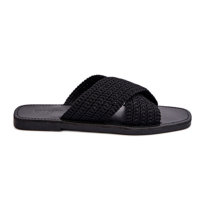 Chinelos rasos femininos Big Star NN274077 pretos