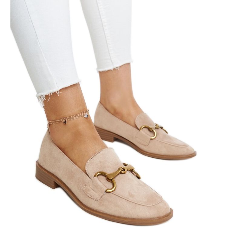 Mocassins bege com fivela Gibarti