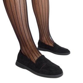 Mocassins Nibras em camurça preta preto