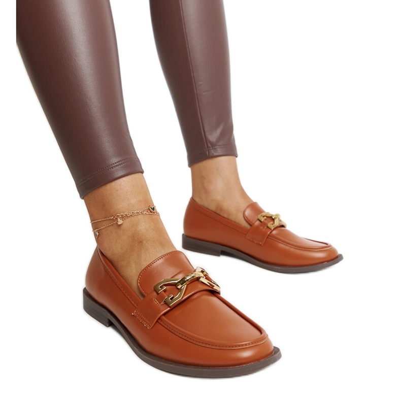 Mocassins marrons com fivela Lea castanho