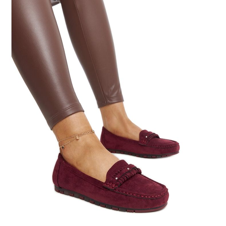 Mocassins Borgonha com alça decorativa da Widaad vermelho