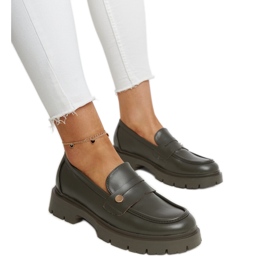 Mocassins de couro ecológico verde escuro Mladenka Mocassins de couro ecológico verde escuro Mladenka