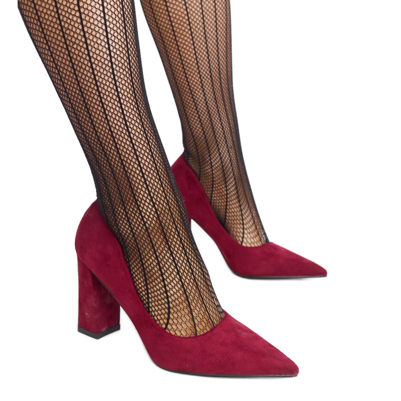 Sapatos de salto alto cor de vinho da Leea vermelho