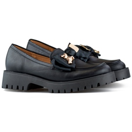 Mocassins pretos com laço, mocassins com ursinho de pelúcia