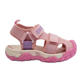Sandálias femininas de velcro Big Star NN374238 rosa