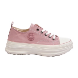 Tênis feminino com sola maciça Big Star NN274129 rosa