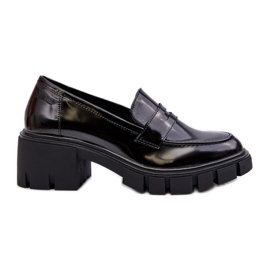 Mocassins femininos com salto enorme Big Star NN274055 preto