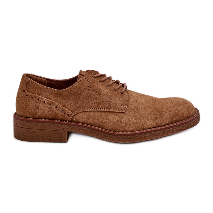 Sapatos masculinos de camurça Big Star NN174213 Camelo castanho