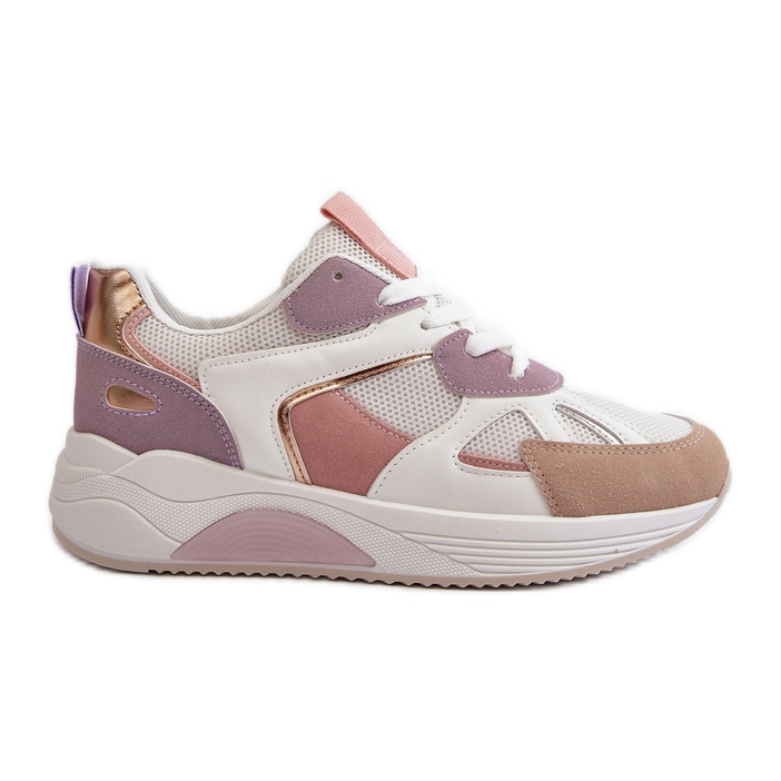 Tênis feminino plataforma roxo Lenivia branco