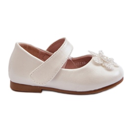 Sapatilhas infantis com fecho de velcro e decoração Serinde branca branco