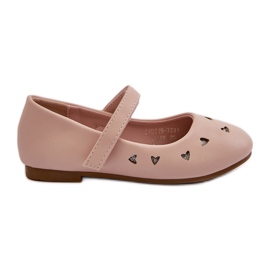 Bailarinas infantis com corações, fechadas com velcro, rosa Danaella