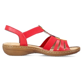 Sandálias femininas confortáveis com elásticos, vermelhas, Rieker 60804-33 vermelho Sandálias femininas confortáveis com elásticos, vermelhas, Rieker 60804-33 vermelho