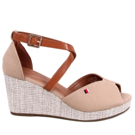 Berna Khaki Sandália bico aberto bege