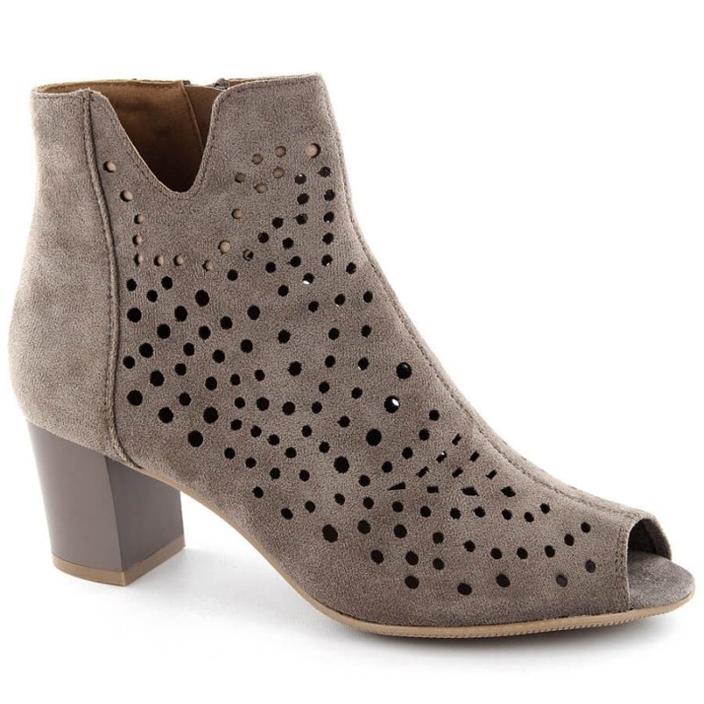 Botins Jezzi W JEZ429B em camurça, marrom castanho