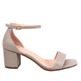 Meghan Sandália dourada com tacão dourado