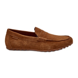Mocassins masculinos de camurça Big Star NN174226 Camelo marrom