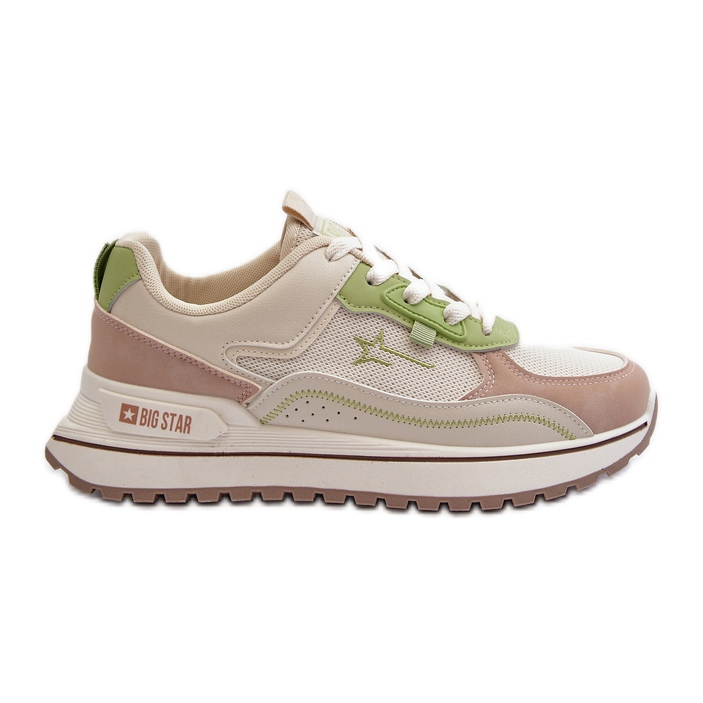 Tênis feminino Big Star NN274A091 bege e verde