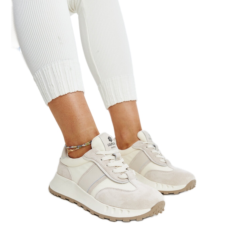 Tênis de couro cinza Nahas