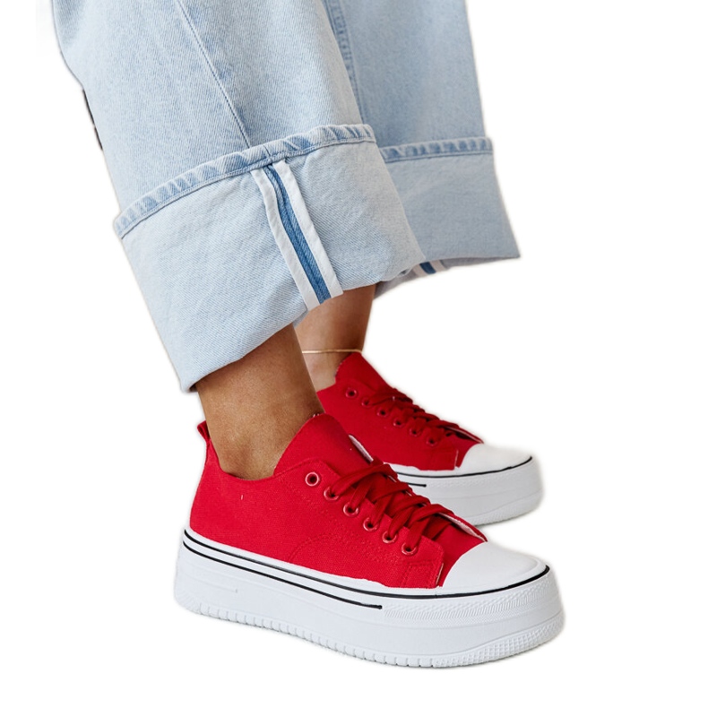 Tênis Bahira vermelho com sola grossa