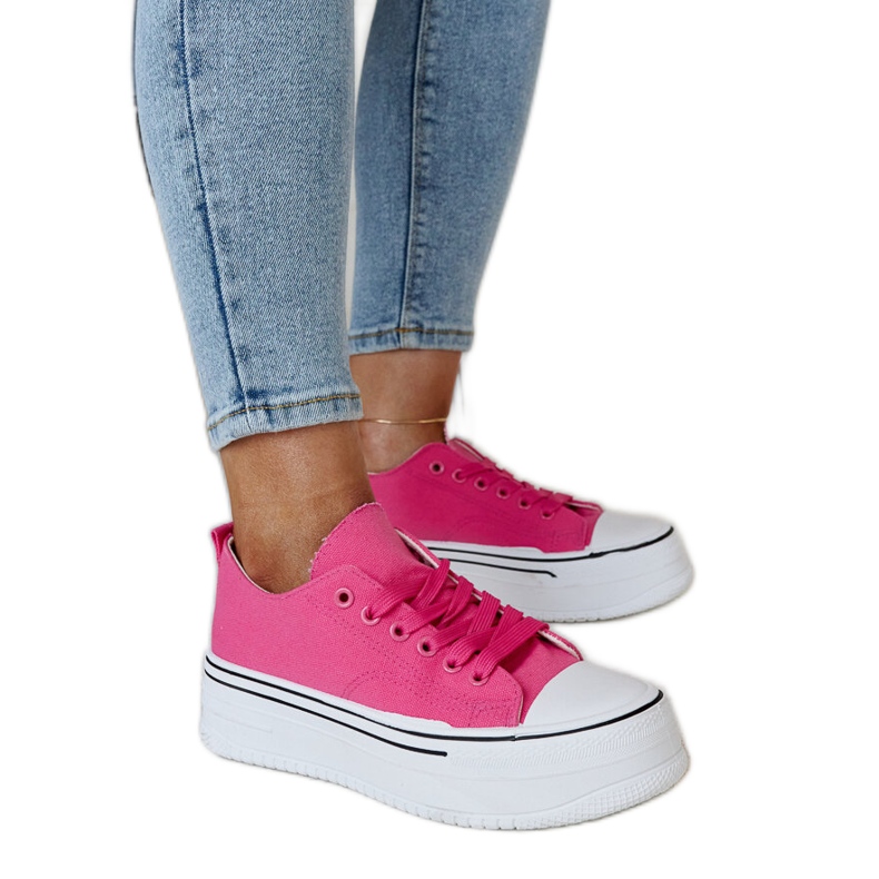 Tênis Bahira rosa escuro com sola grossa