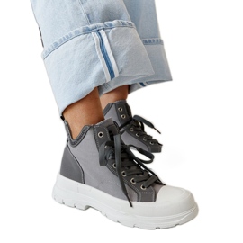 Tênis alto Nura cinza com recortes