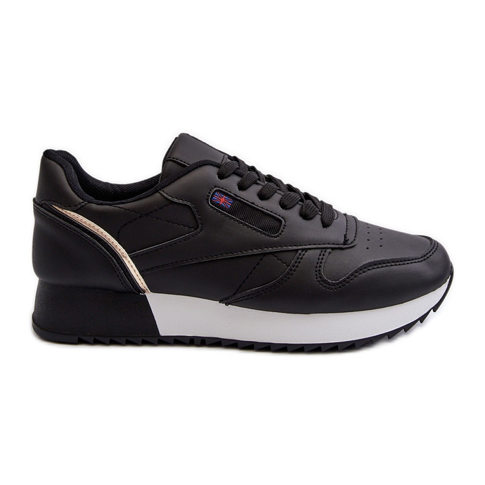 Tênis esportivo de couro com plataforma preto Merida