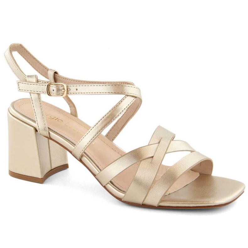 Sandálias de salto dourado Sergio Leone W SK437