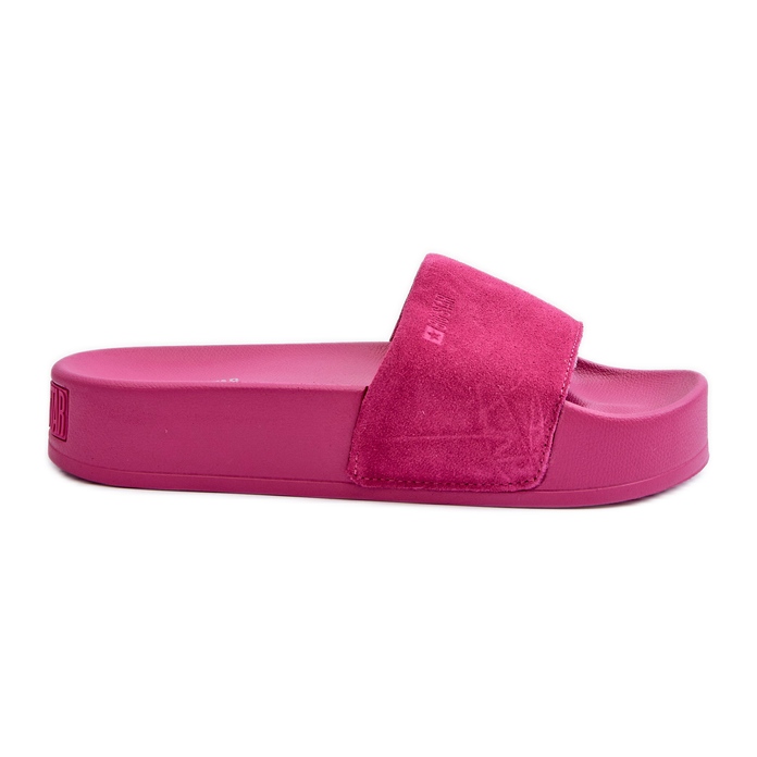 Slides femininos de camurça na plataforma Big Star NN274A672 fúcsia rosa