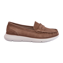 Sergio Leone SP012 Mocassins de camurça marrom na plataforma
