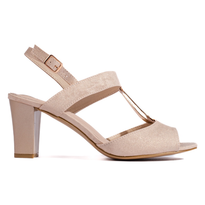 Goodin Sandálias femininas de salto alto douradas dourado