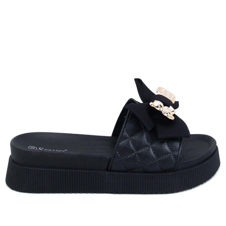 Brandis Chinelos de ursinho dourado preto