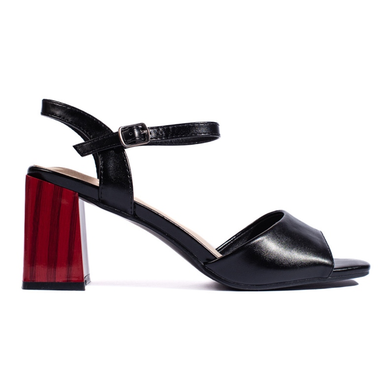 Goodin Sandálias femininas pretas elegantes de salto alto preto