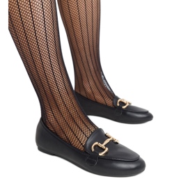 Mocassins pretos com fivela Tanja