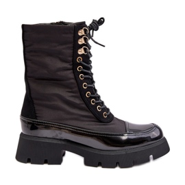 Botas de trabalho isoladas com salto plano, Saranema preta preto