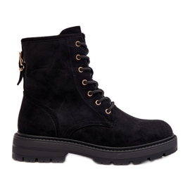 Botas de trabalho femininas com zíper pretas Ninsuni preto