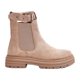 Botas Chelsea de camurça com sola maciça, Ozaro bege claro Botas Chelsea de camurça com sola maciça, Ozaro bege claro