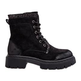 Botas de trabalho femininas decoradas com zíper preto Santelia preto