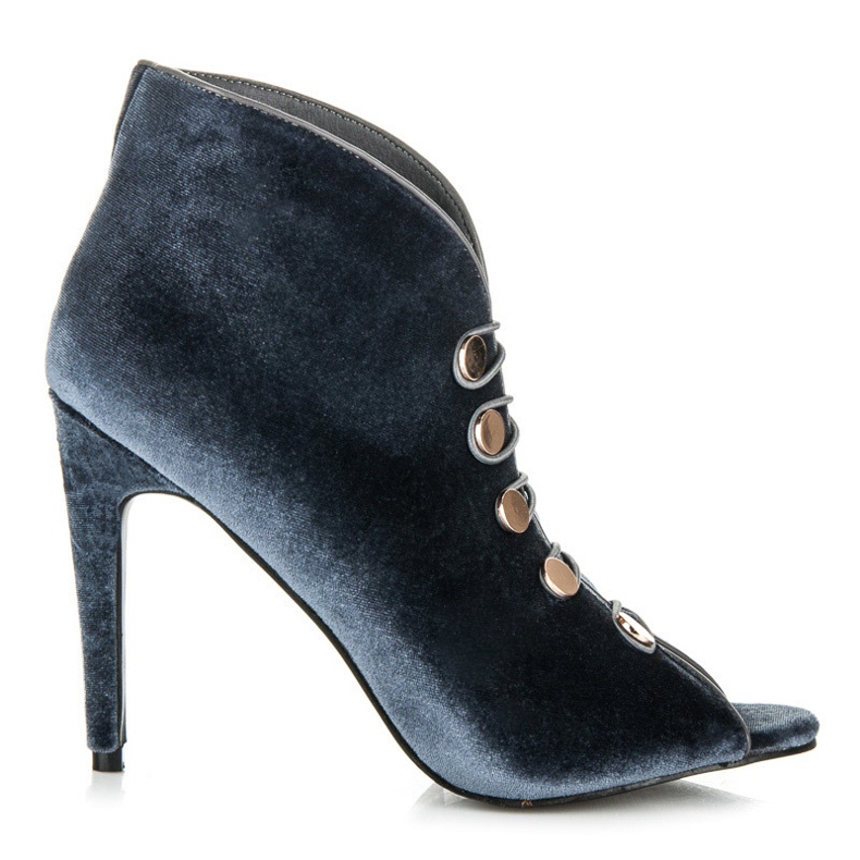 Vices Botas de veludo de dedo aberto cinza