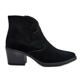 S.Barski Botas Cowboy Camurça Com Zíper D&amp;A SN622-29 Pretas preto