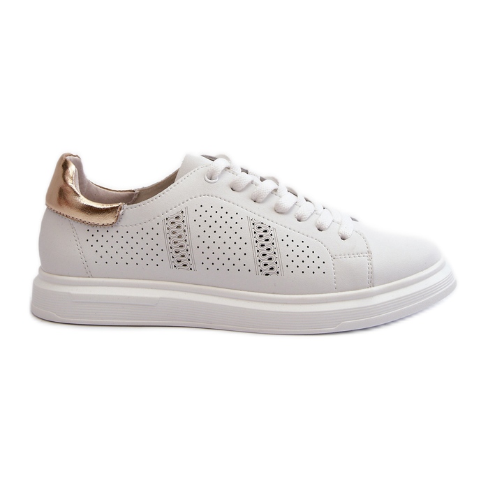 Tênis feminino de couro leve branco S.Barski LR760