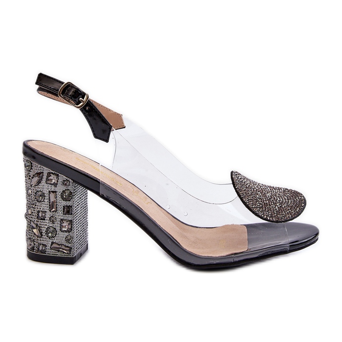 S.Barski Sandálias transparentes de salto alto pretas D&amp;A MR38-812 preto