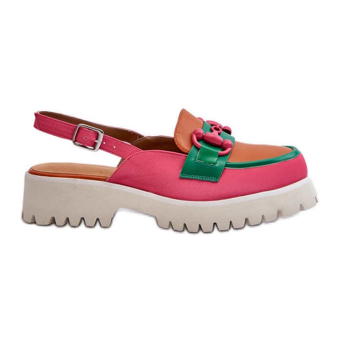 S.Barski Sandálias femininas de salto plano com decoração laranja D&amp;A MR38-656