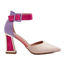 Sapatos de camurça com salto alto Lodho multicolorido