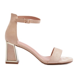 Sandálias de camurça com salto alto Bege Pholia Sandálias de camurça com salto alto Bege Pholia