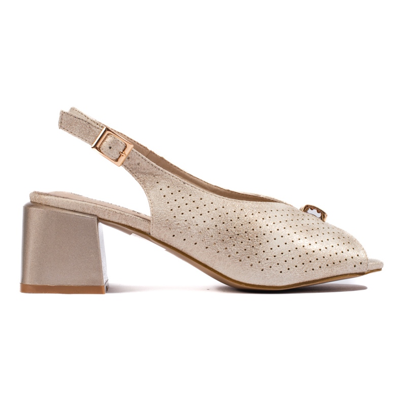 Goodin Elegantes sandálias douradas de salto alto dourado