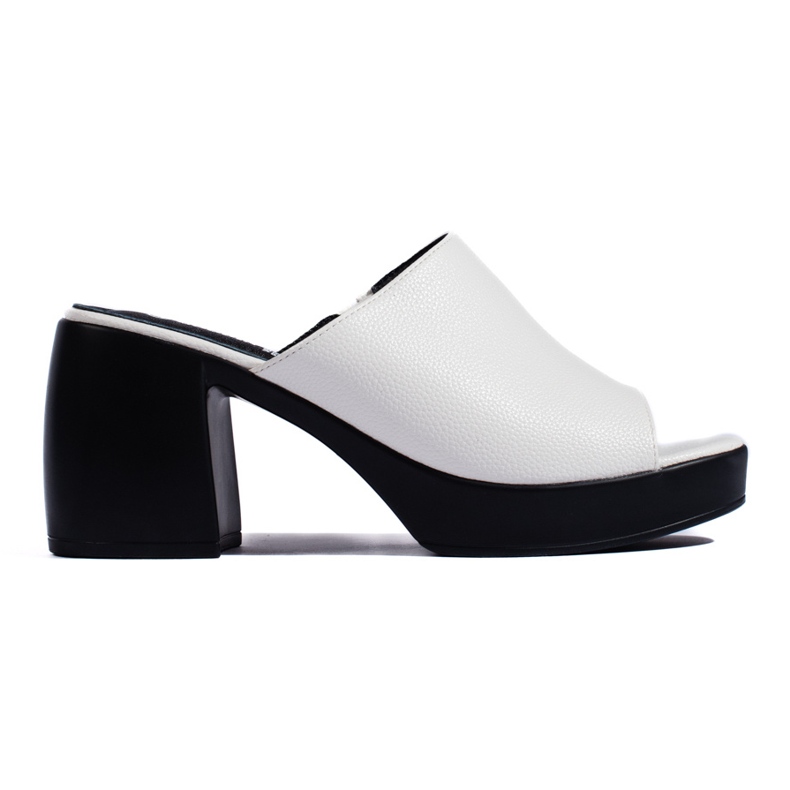 Goodin Chinelos de salto alto femininos brancos