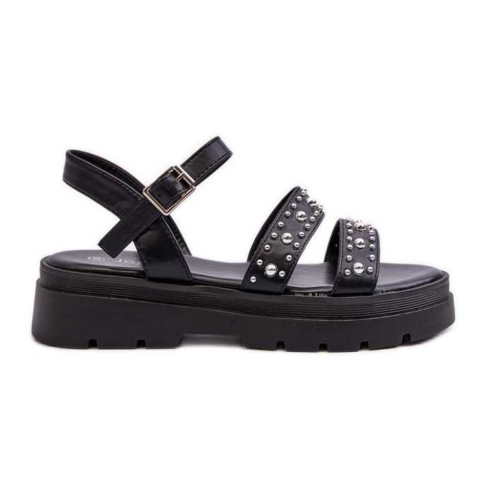 Sandálias Femininas Decoradas Eco Couro Preta Arcida preto